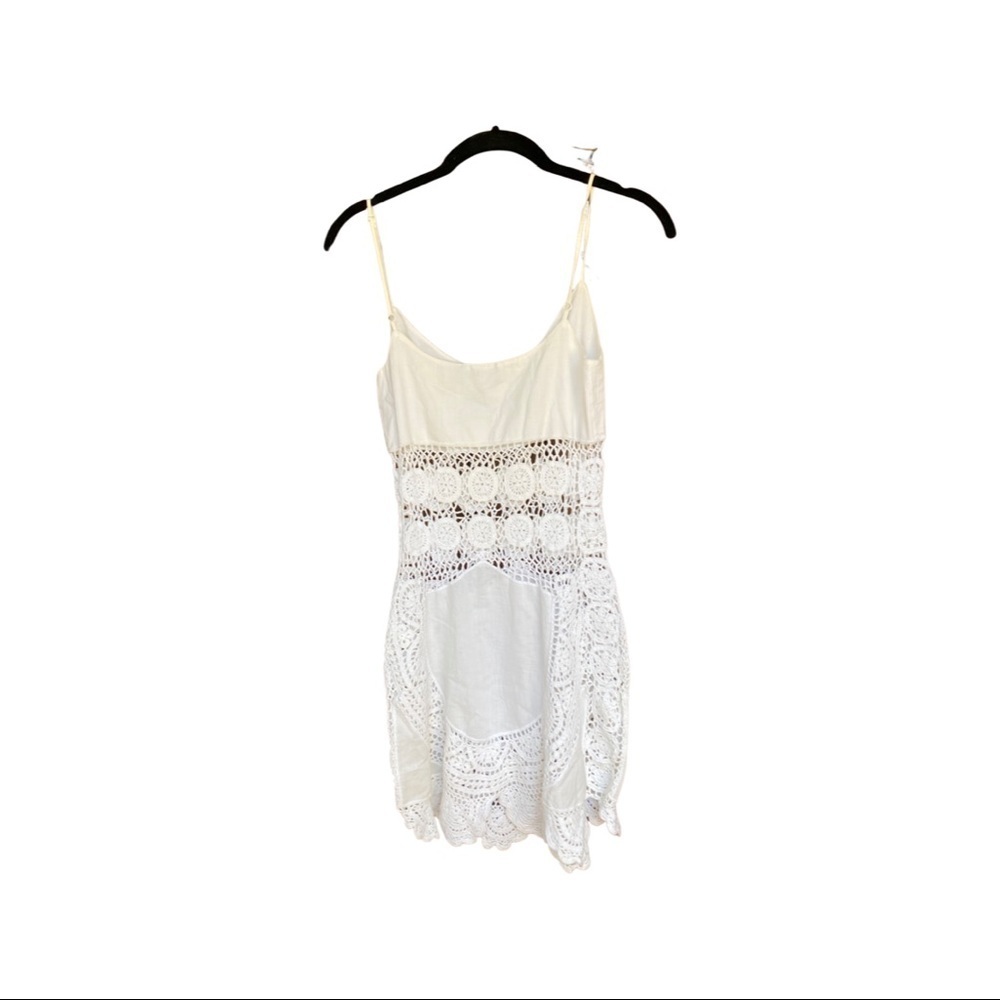 Melissa Odabash White Crochet Mini Dress | Size S | Resort Beach Cover Up - Picture 2 of 7